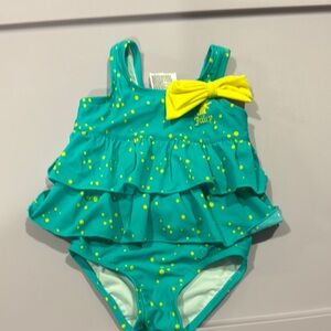 Juicy Couture Kids One Piece - Teal with Yellow Dots